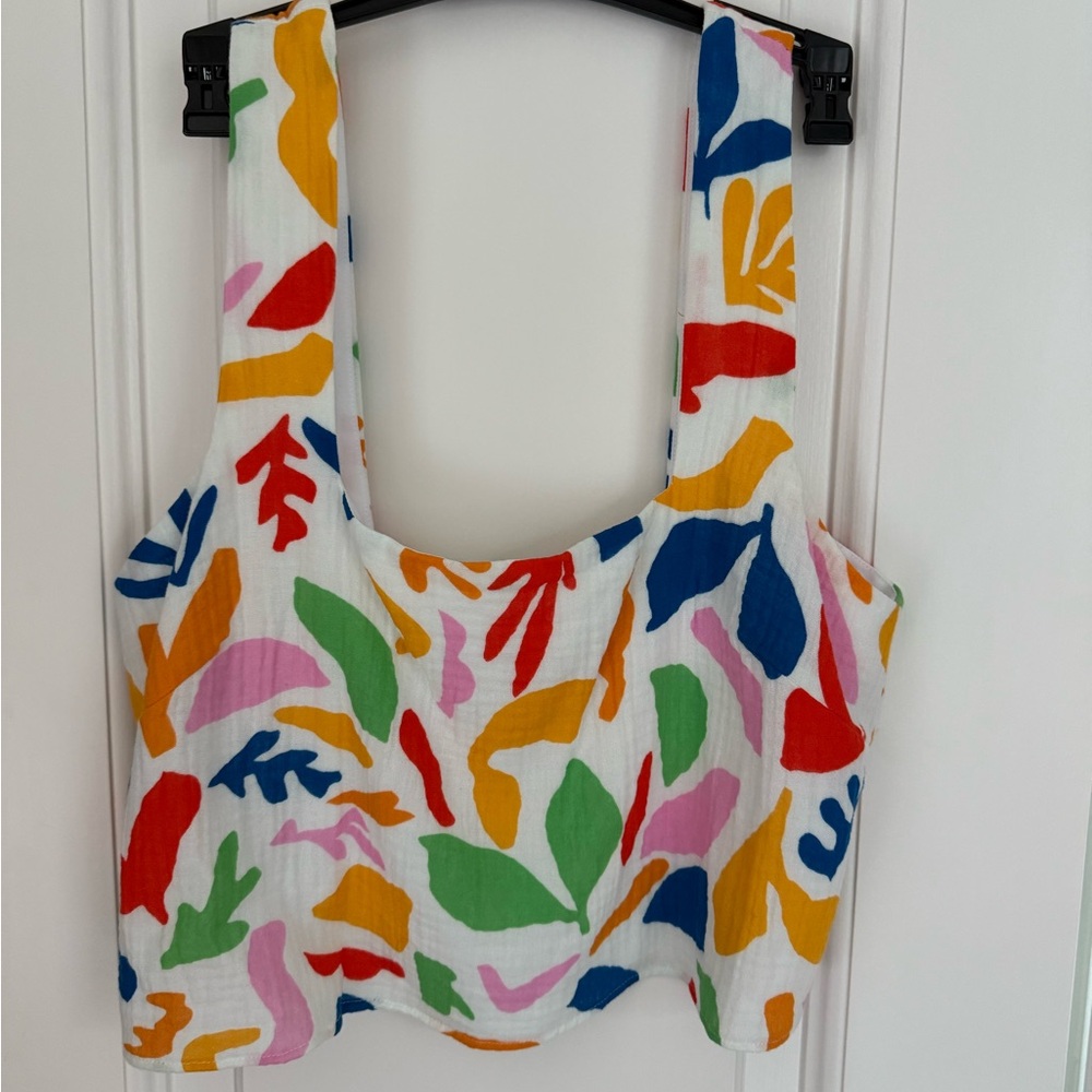 Show Me Your MuMu Multicolor Leaf Print Crop Top